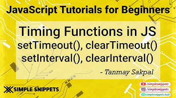 34 - settimeout() and setinterval() functions in JavaScript | Timing Functions in JavaScript