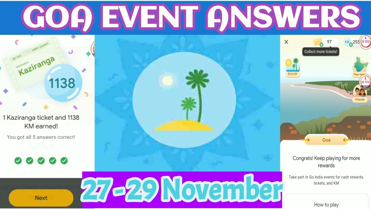 Go India Goa Event Answers of All Questions | Win Up to Rs.100 //Goa Event 2020//
