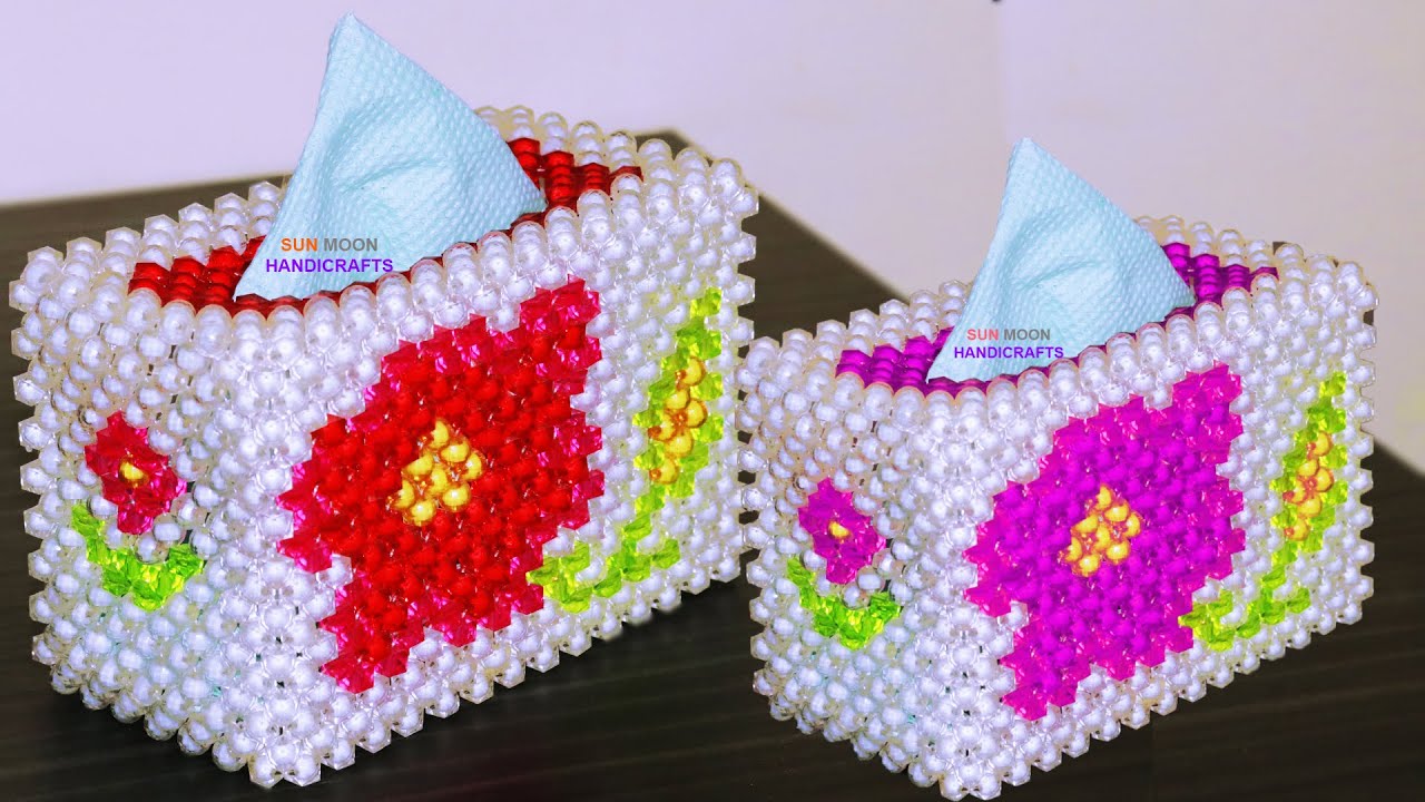 পুতির টিস্যু বক্স/How to make beaded tissue box (part-2)/ tissue box/ putir tissue box/tissue holder