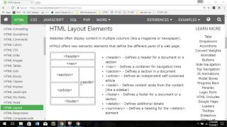 html tutorial #1.1 HTML Layout Elements