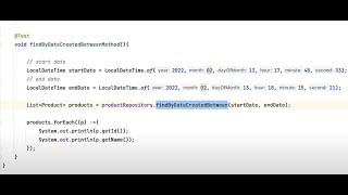 Spring Data JPA Query Method  - Find by Between | Date Range (StartDate and EndDate) Example screenshot 3