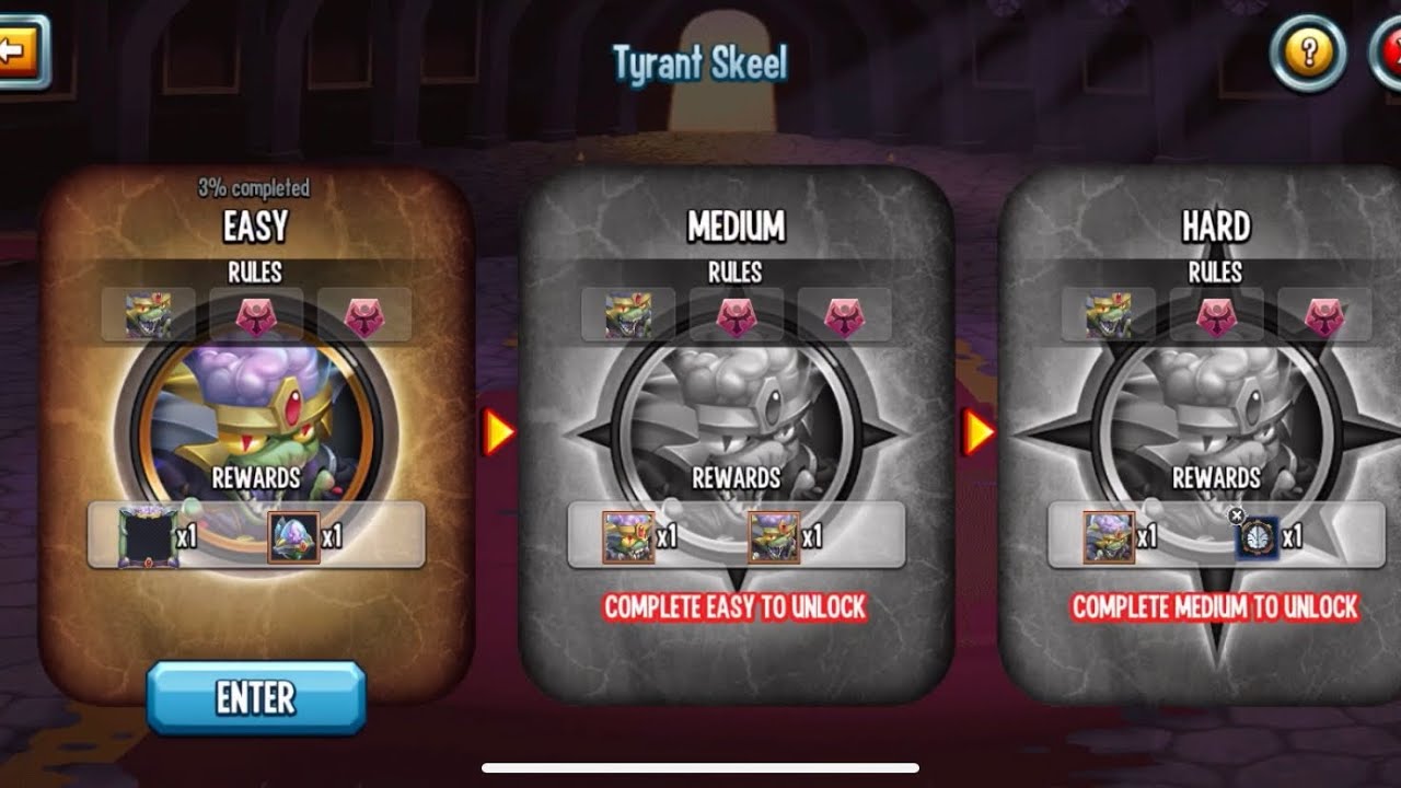 Monster Legends : ERA Tyrant Skeel / EASY