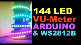 Making a 144 LED VU meter from arduino and ws2812 addressable leds