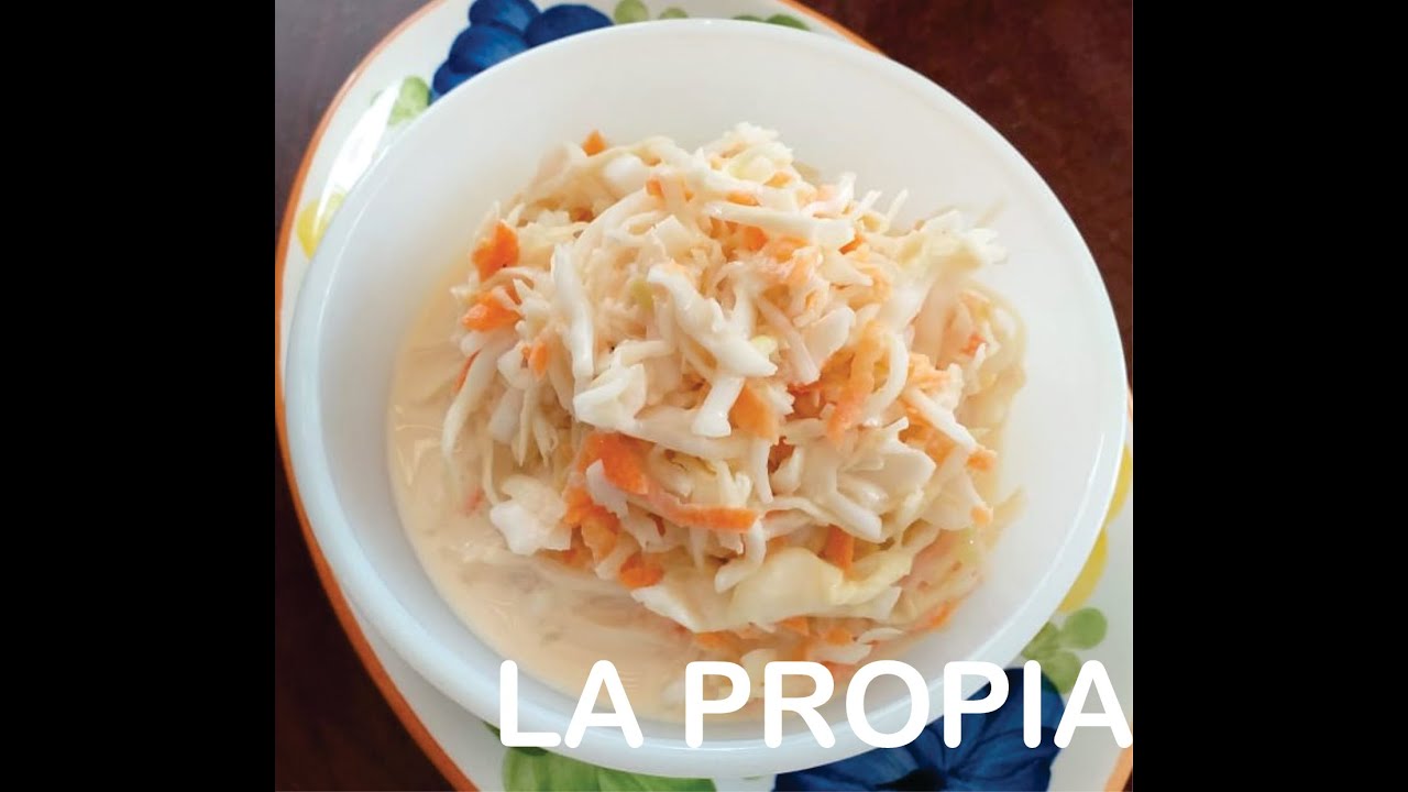 COMO HACER ENSALADA COLESLAW ORIGINAL TIPICA AMERICANA ACOMPA ANTE DE