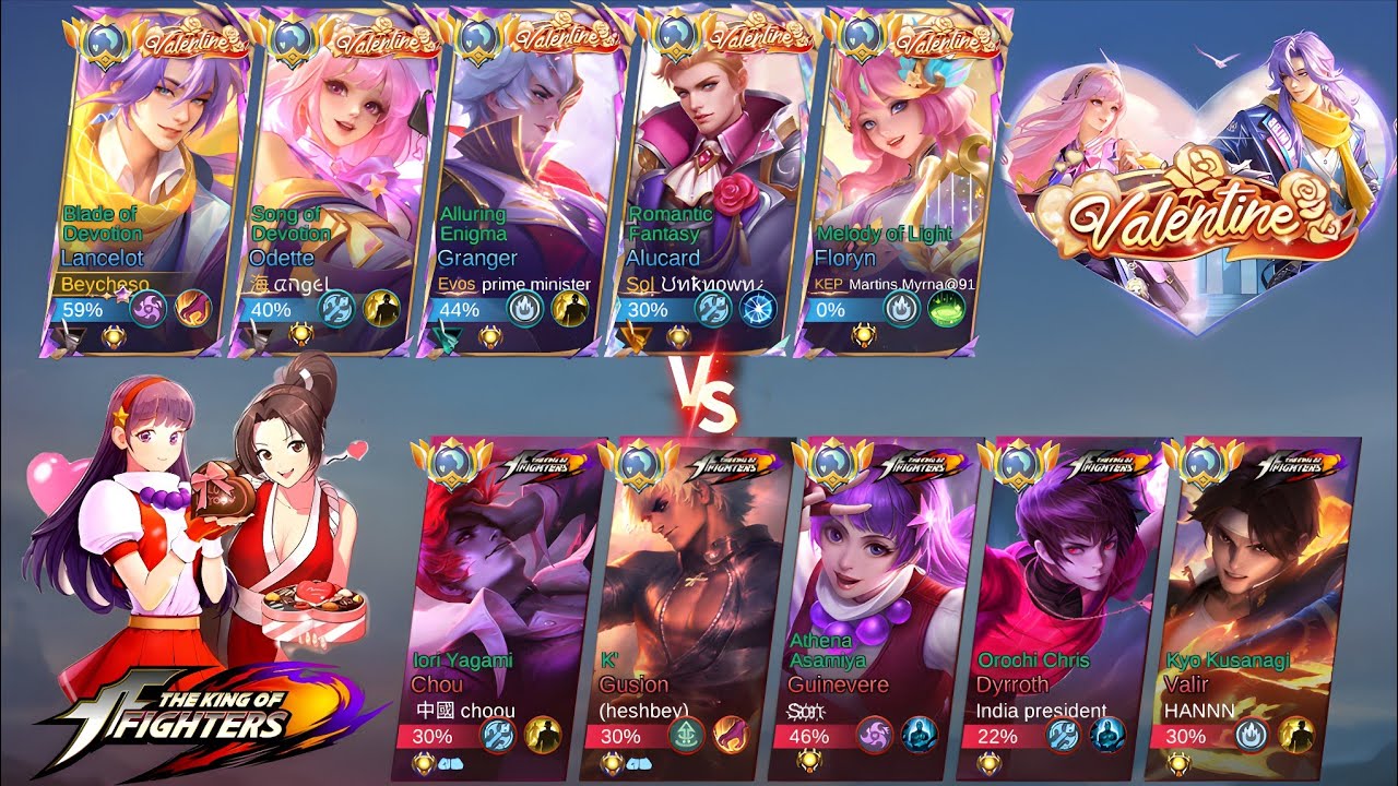 VALENTINE'S SQUAD VS THE KING OF FIGHTERS SQUAD WHO WILL WIN? (5v5) SUPER INTENSE MATCH 
