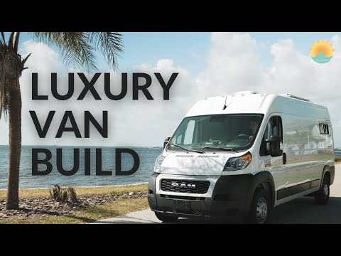 VAN TOUR Luxury Custom Van Build With Hidden Shower Full Kitchen Garage And More 