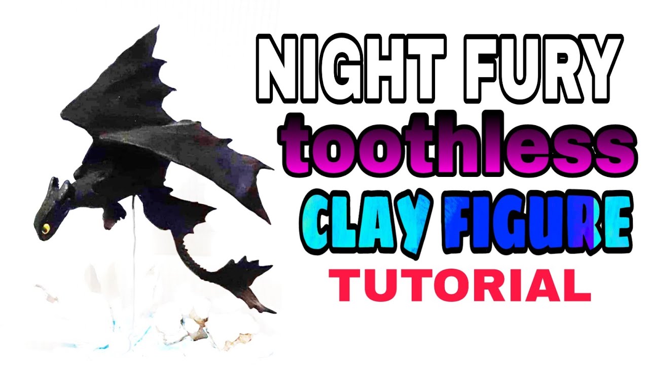 Night Fury How train your dragon Clay figure tutorial
