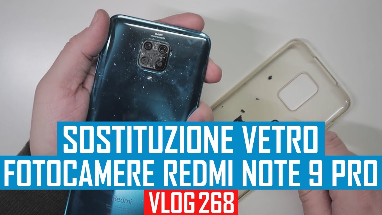 Vetro Posteriore Fotocamera Con Adesivo Per Redmi Note 9, Nero, OEM - Foto 3