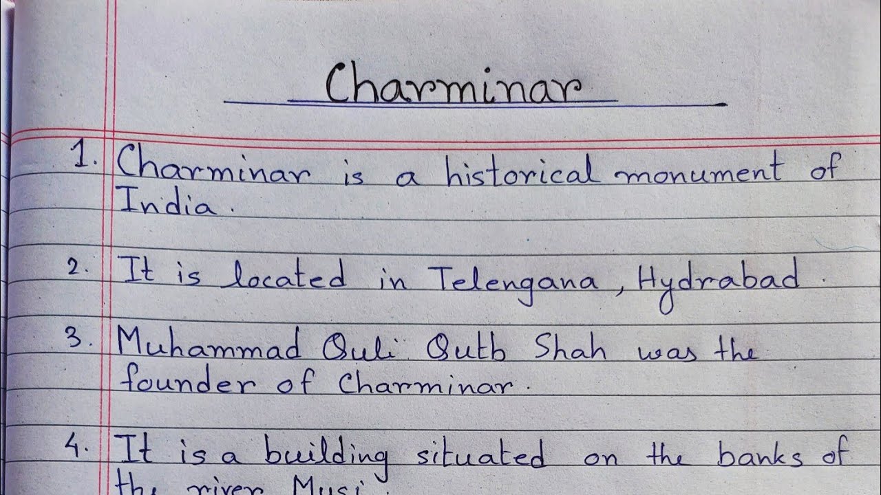 10 lines Essay on Charminar || Charminar Essay in English