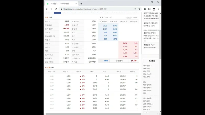 051490나라엠앤디 주가 전망 및 차트 분석