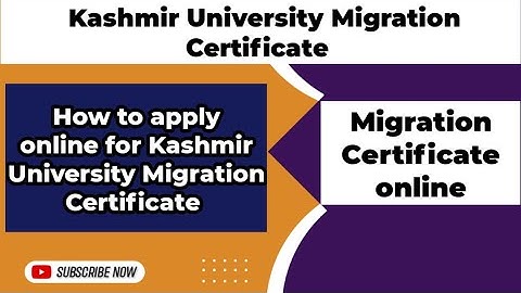 How to apply online for Kashmir University Migration Certificate | KU Migration Certificate online