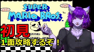 【マリオ３】初見攻略！1面クリアするぞ！🍸一見さん大歓迎【＃新人Vtuber】
