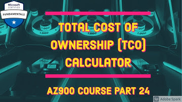 Total Cost of Ownership (TCO) Calculator | Az900 course part 24