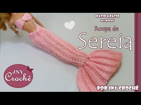 Roupas para boneca barbie cauda de sereia crochê / roupa de boneca / sereia  / mermaid / roupa de sereia / coleção oceano / coleção/ colecionadores /  brinquedos / crochet girl / vbe presentes