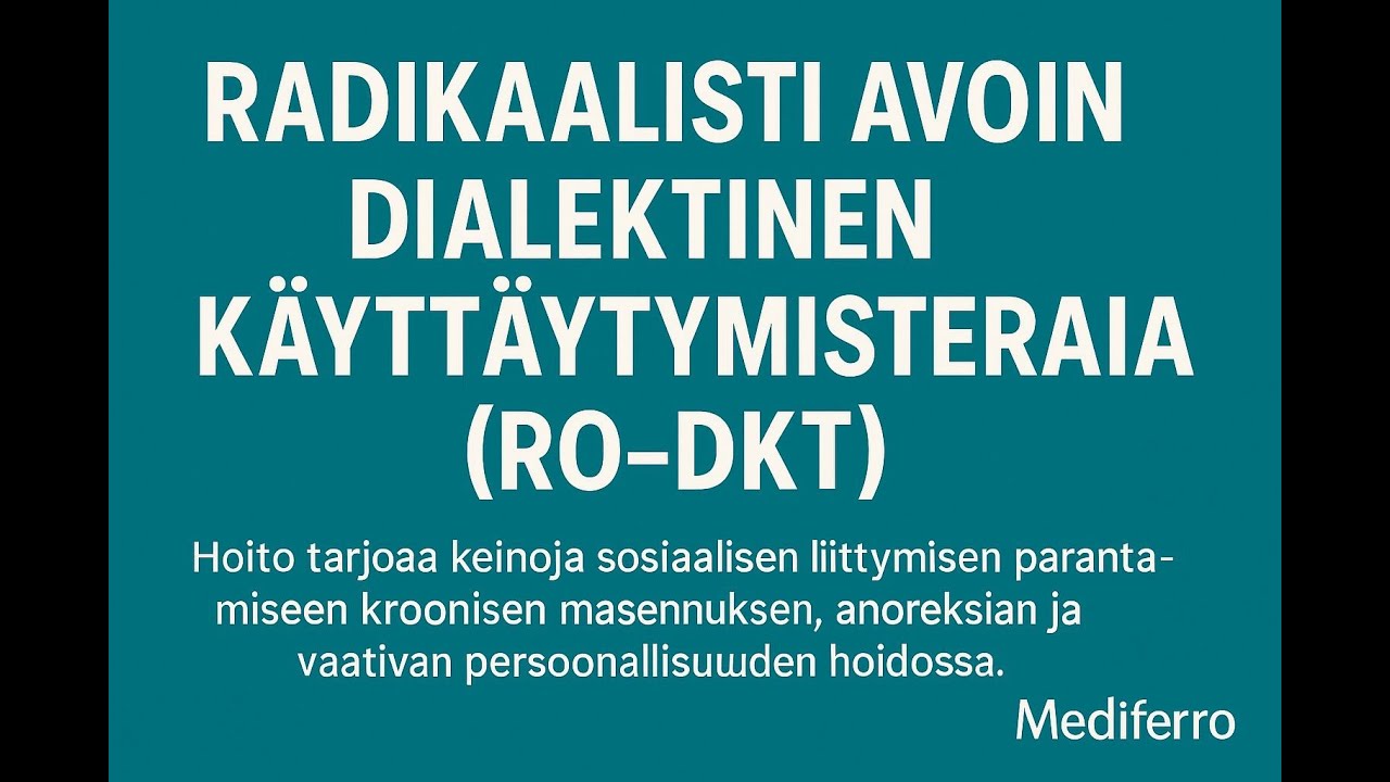 Hoitomuoto ylikontrollin ja yksinäisyyden purkamiseen