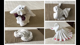 4 Ideas Towel Folding-Puppy, Swan, Fish, and Turtle (serviettes pliantes) -  YouTube