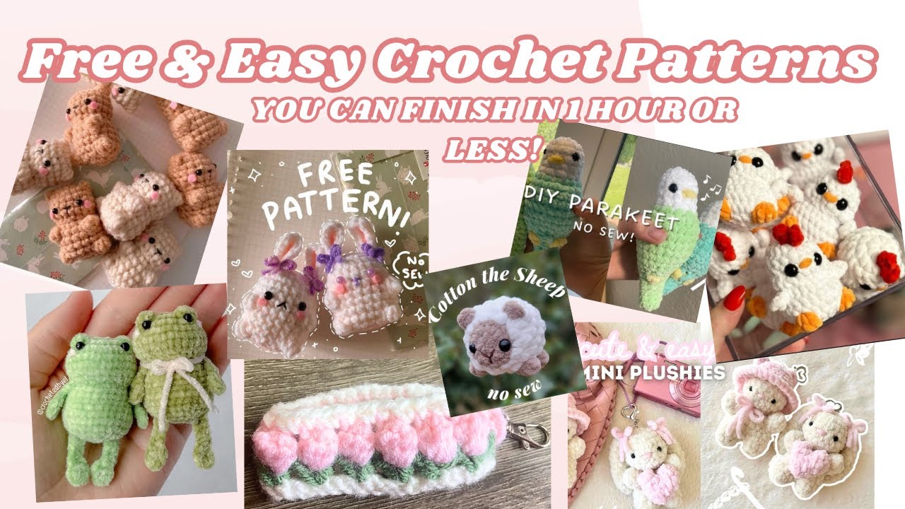 Over 20 FREE Crochet Pattern that take less than 1 hour | Cute easy gift ideas