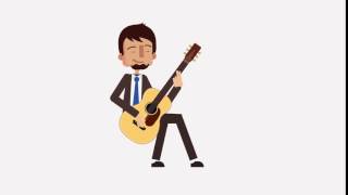 Cartoon character guitarist