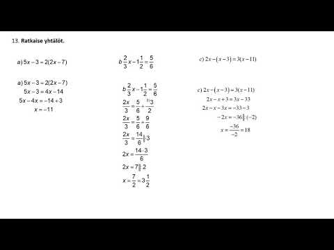 Video: Kuinka Ratkaista 7. Luokan Ongelmia Algebrassa