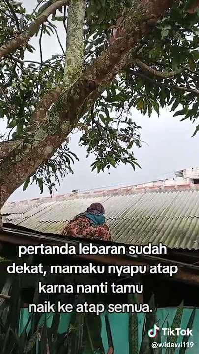Status wa lucu meme lebaran tanda lebaran dekat nyapu atap rumah