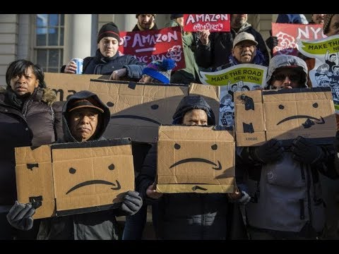 Amazon ditches New York City expansion plan newspaper mockup