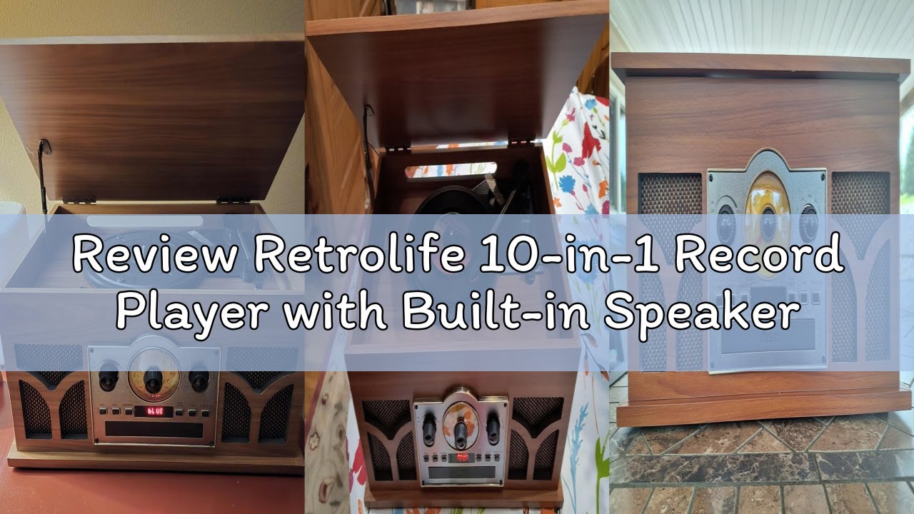 Review Retrolife 10-in-1 Record Player with Built-in Speakers Wireless Playback, CD & Cassette Playe