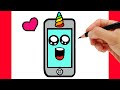 HOW TO DRAW cell phone kawaii/ como desenhar um celular, como dibujar un celular | dibujos kawaii