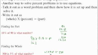 Solving Percent Problems Using Equations