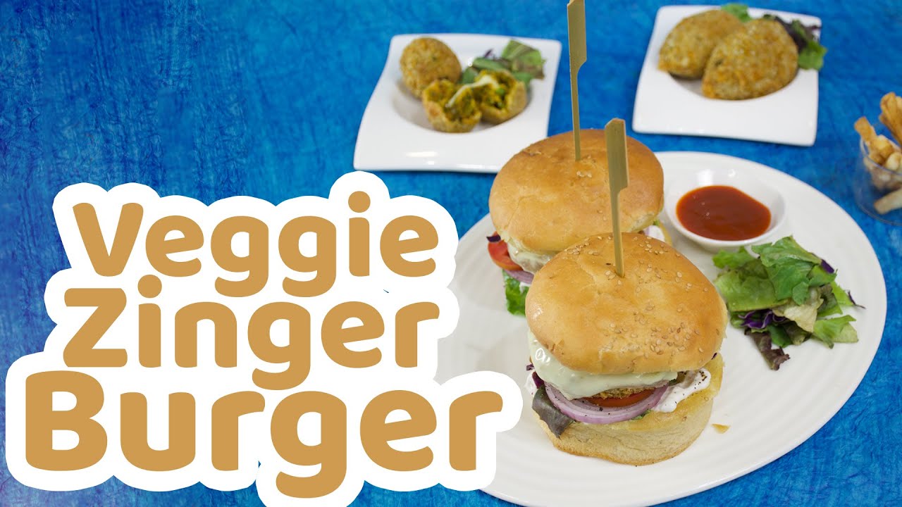 Veg Zinger Burger | How to Make Zinger Burger at Home | Crispy Veggie Burger  | ChefHarpalSingh | chefharpalsingh