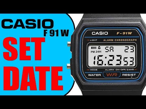 casio f91w change date