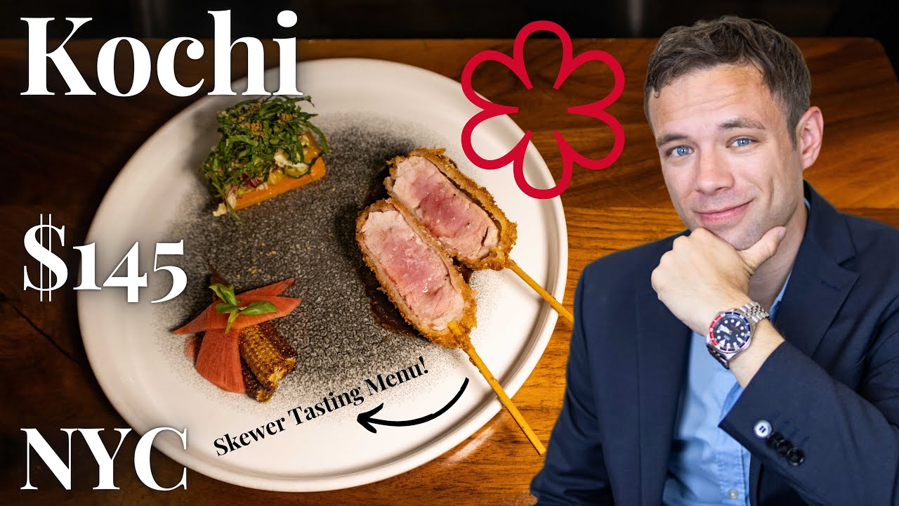 Eating at Kochi. NYC. An Amazing 9 Course $145 Michelin Starred Tasting Menu on Skewers