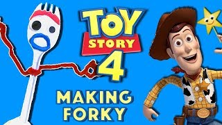 TOY STORY 4 (Making Forky the Spork DIY Craft) w/ TOY STORY 4 SURPRISE TOYS
