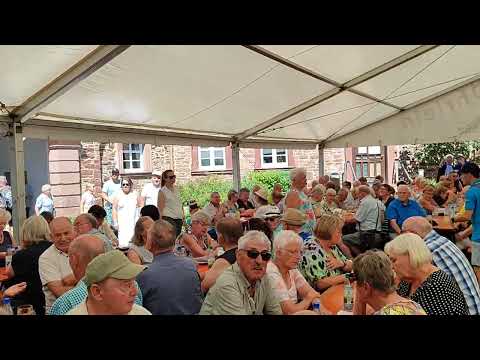 Eine Herde weißer Schafe-Rucksackmusikanten-Elfershausen-11.08.2024