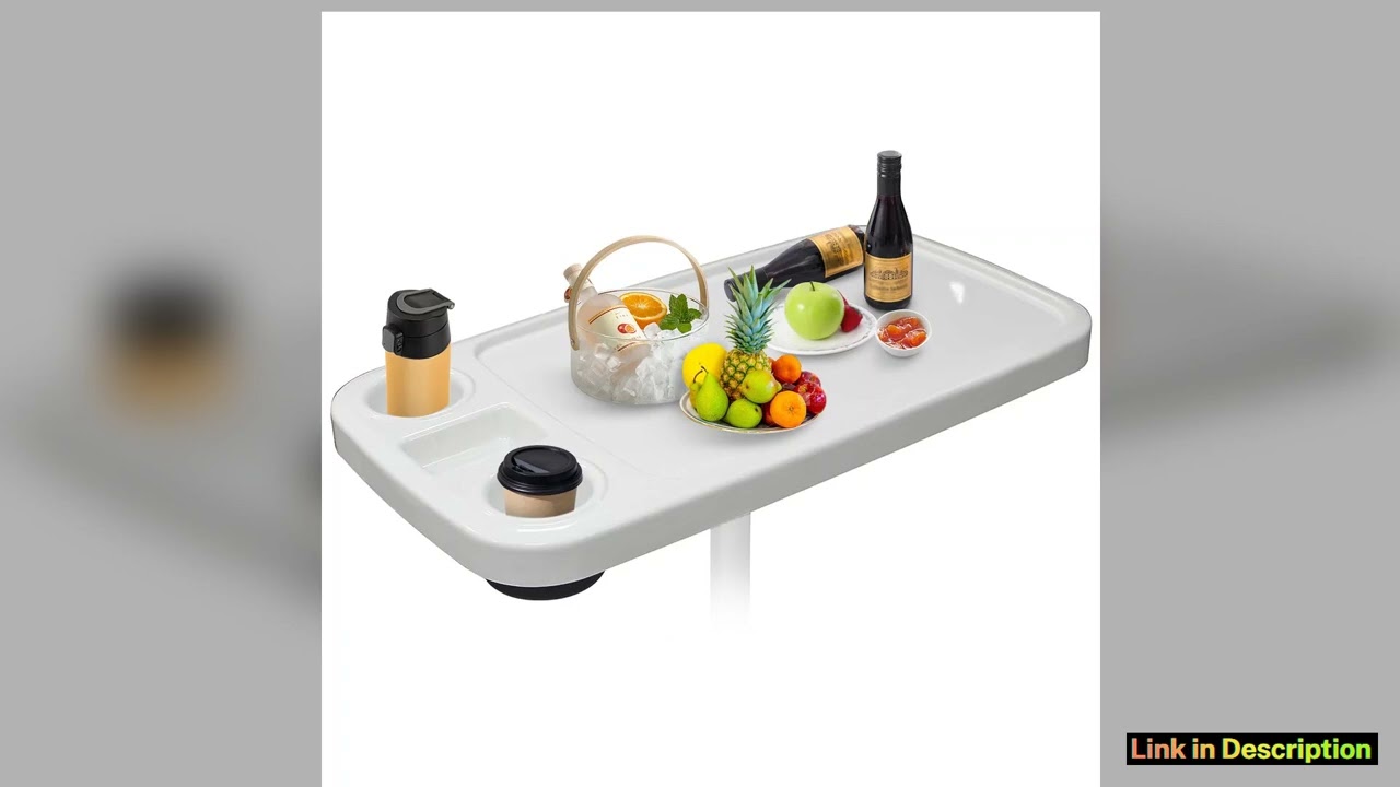 Removable Boat Table 34X18 inch Rectangular Pontoon Boat Table Marine RV Table Top Phone Holder