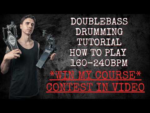 DOUBLEBASS DRUMMING TUTORIAL *WIN MY COURSE CONTEST*