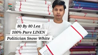 100% Pure LINEN / 80 By 80 Lea Snow White LINEN /New Stock / Soft and Fine Quality / Politician Spcl screenshot 4