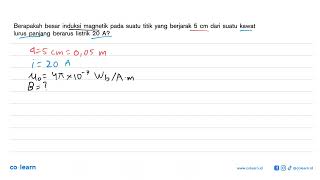 What is the magnitude of the magnetic induction at a point 5 cm from a long straight wire?