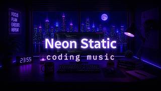 Neon Static Coding Music 🌧️ 1.5 Hour Dark Ambient Synthwave for Deep Focus, Late-Night Coding