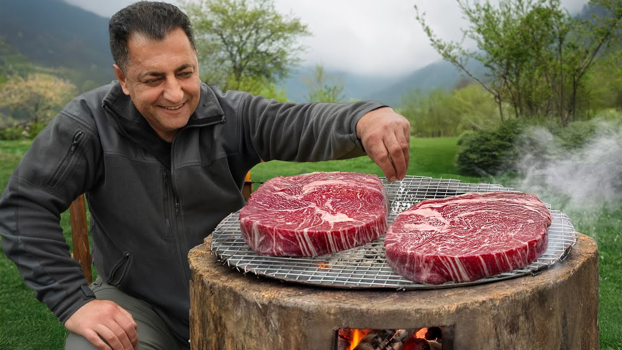 Grilling THE BEST Steaks in Wilderness Over an Open Fire - It's That Easy!