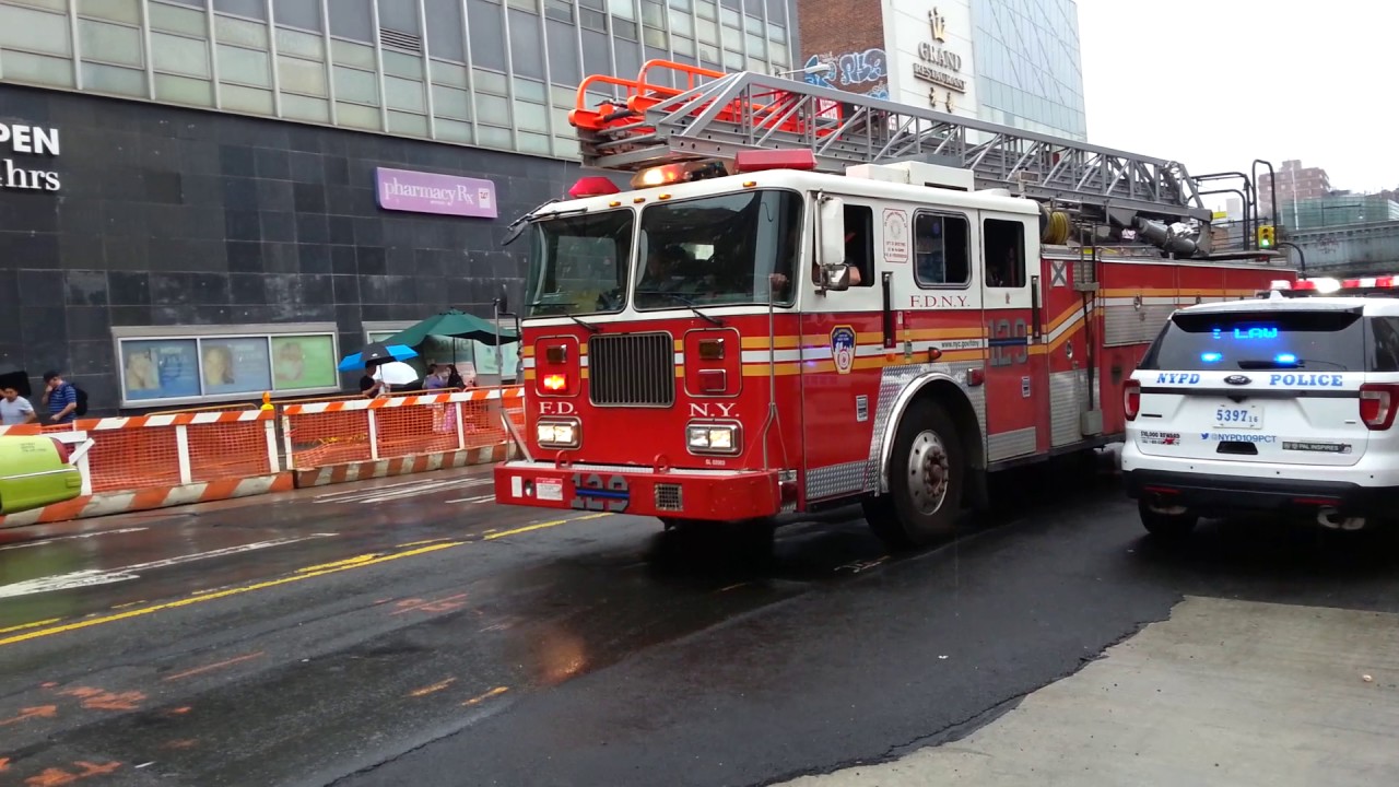 FDNY battalion 52 & ladder 129 Spare taking up from a gas odor - YouTube