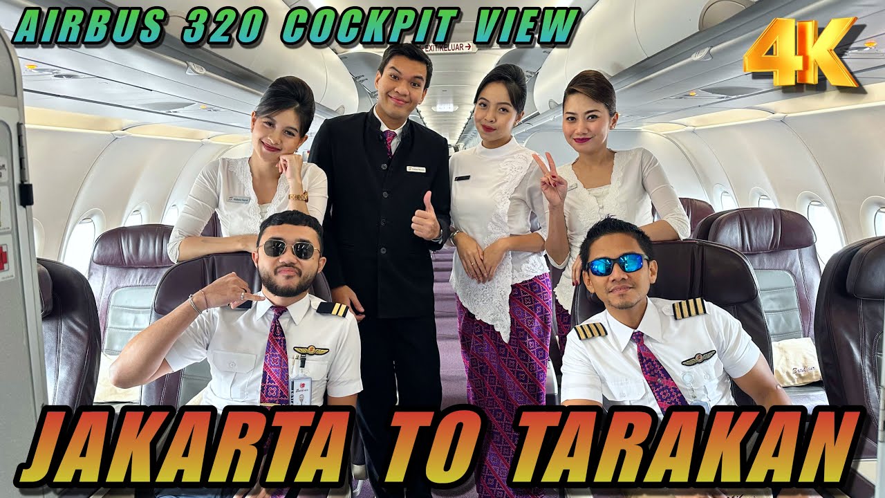 BORNEO SKIES UNVEILED - COCKPIT VIEW AIRBUS 320 || Jakarta to Tarakan ( Kalimantan utara )