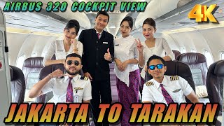 BORNEO SKIES UNVEILED - COCKPIT VIEW AIRBUS 320 || Jakarta to Tarakan ( Kalimantan utara )
