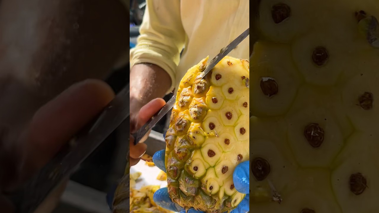 Satisfying Pineapple Cutting 