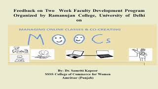 Feedback on Online MOOC FDP by Ramanujan College