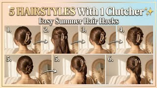 Summer hair fix ☀️✨Try this easy hairstyles bun hacks #clutcherhairstyle #summerhairstyle #hairhack