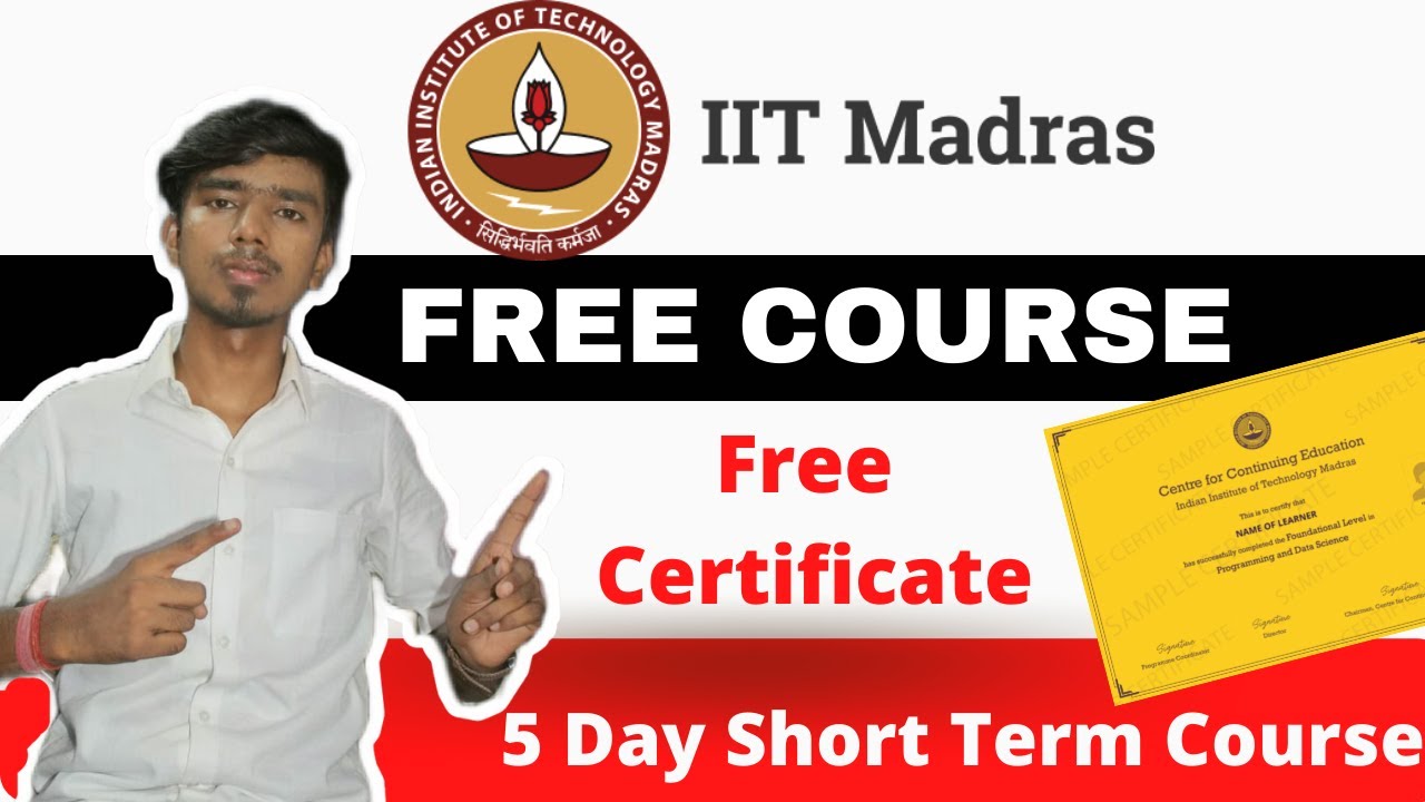 Iit Madras Free Online Courses Iit Madras Certificate Free 