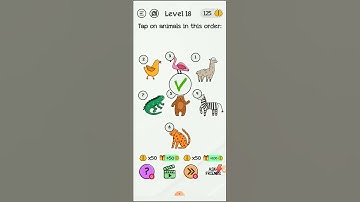 Brain Dom Level 18 Tap on animals in the order  walkthrough solutions and answer | Pak watan gamer