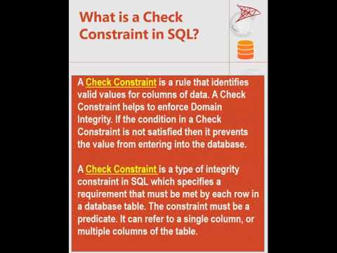 What is Check Constraint -MS SQL Server Interview ask question