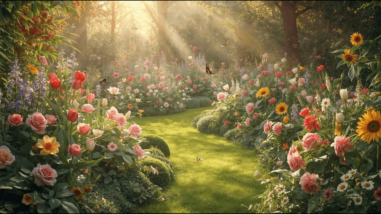 Peaceful Spring Garden Morning | Calm Sounds for Study and Relaxation ...