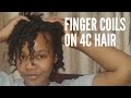 Finger coils tutorial on 4c natural hair